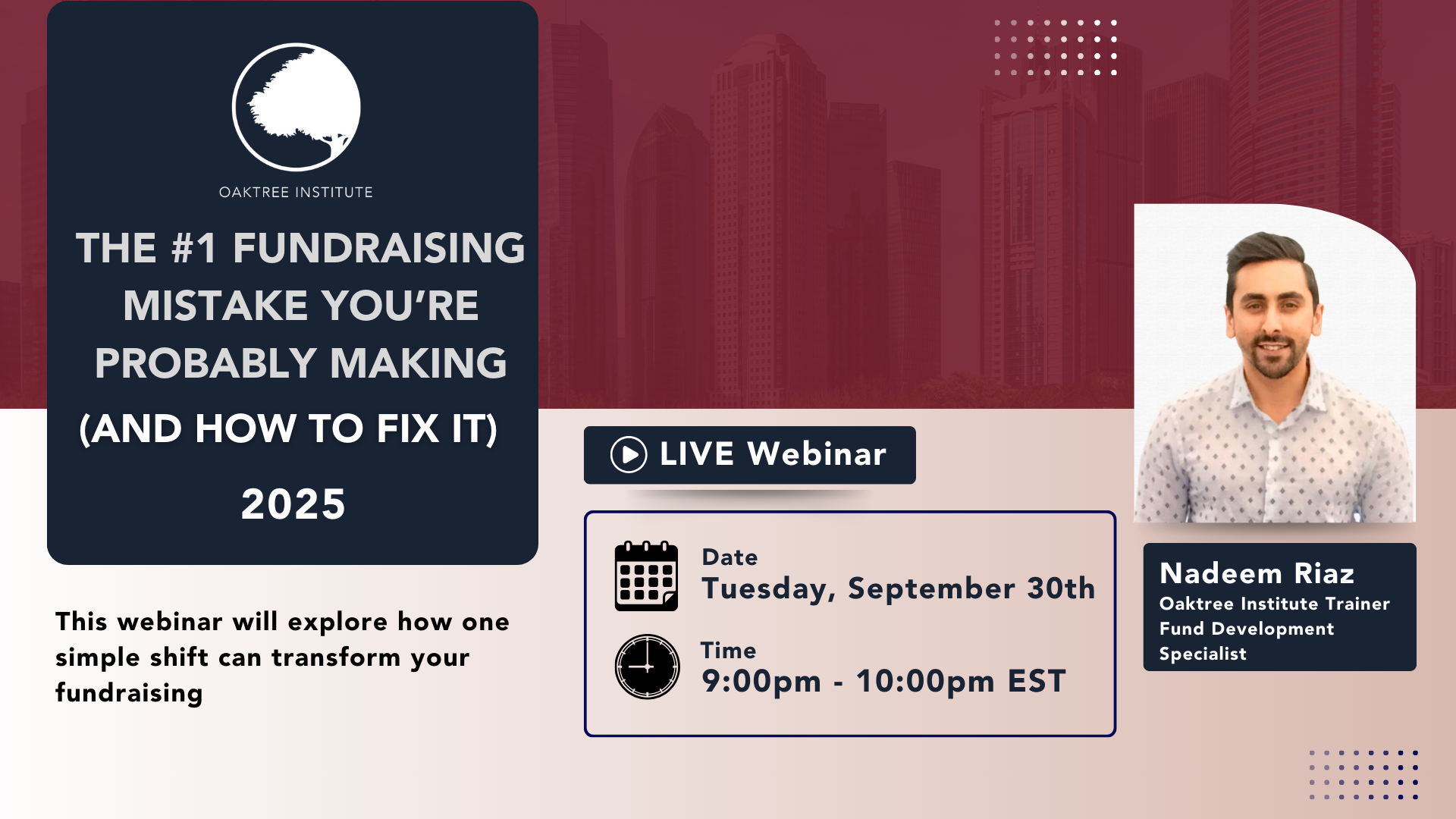 Webinar - Fundraising Pre-Ramadan Training With Nadeem Riaz